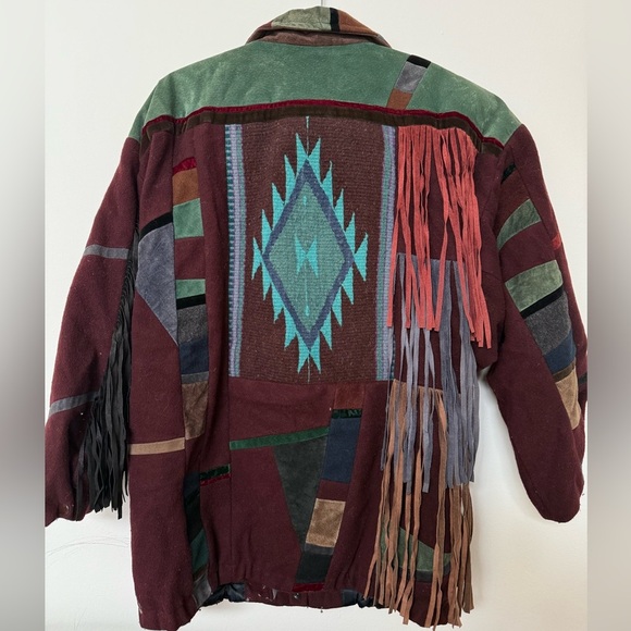 Santa Fe ReCreations Jackets & Blazers - Vintage Santa Fe Re-CREATIONS
FRINGE PATCHWORK SOUTH WERSTERN Jacket Size Small